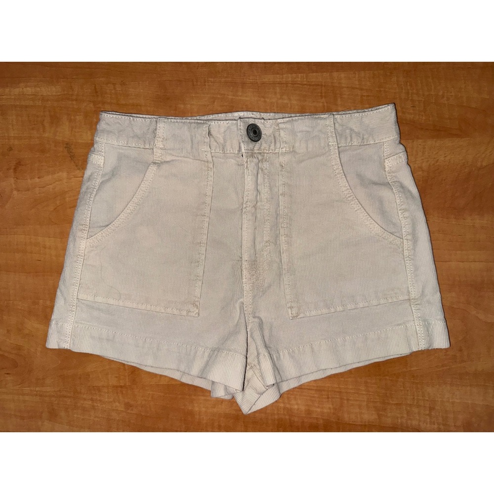 American Eagle Super Stretch Corduroy Shorts Cream Off White Womens Size 2